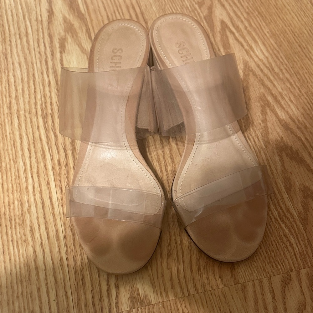 SCHUTZ Transparent Strap Heels